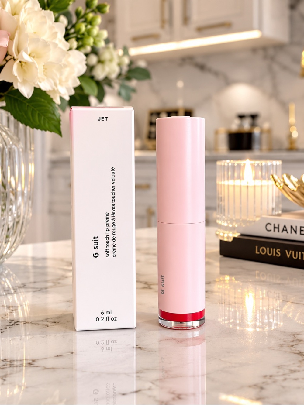 Glossier G Suit Soft Touch Lip Crème Jet Red 6ml NIB